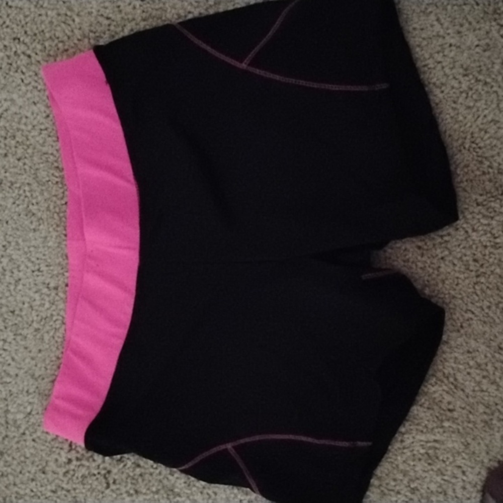 Love Nation Athletic Shorts with Pink Accent